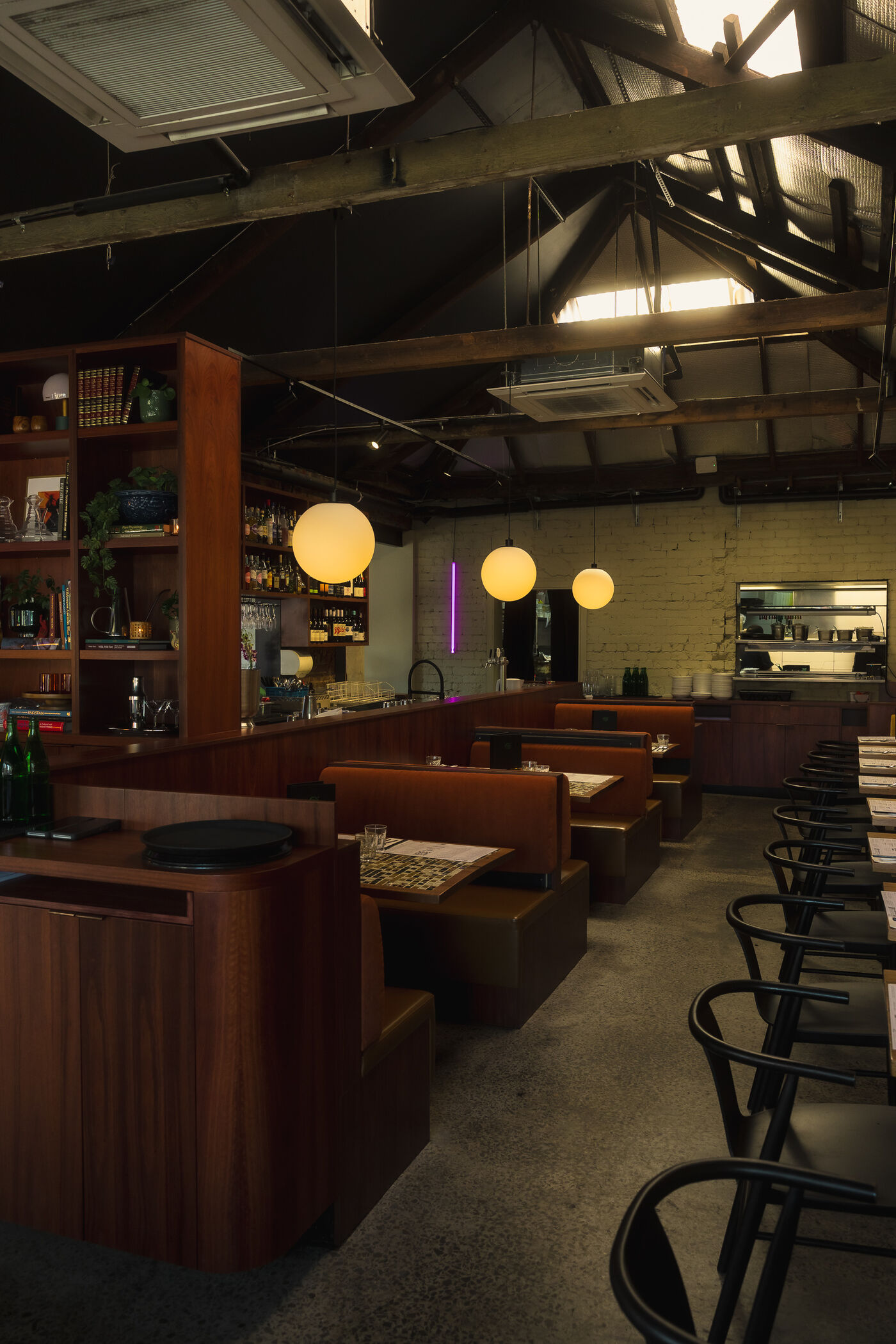 Ho Chi Mama restaurant interior with pendant lighting, a recent Alphalink commercial job